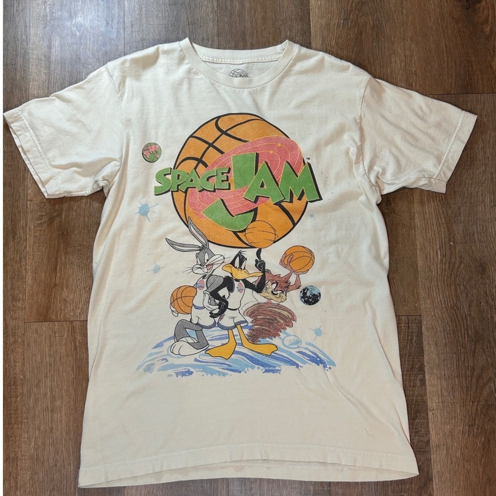 Space Jam Bugs Bunny Graphic T-Shirt Short Sleeve Mens Nostalgic Small Dopamine